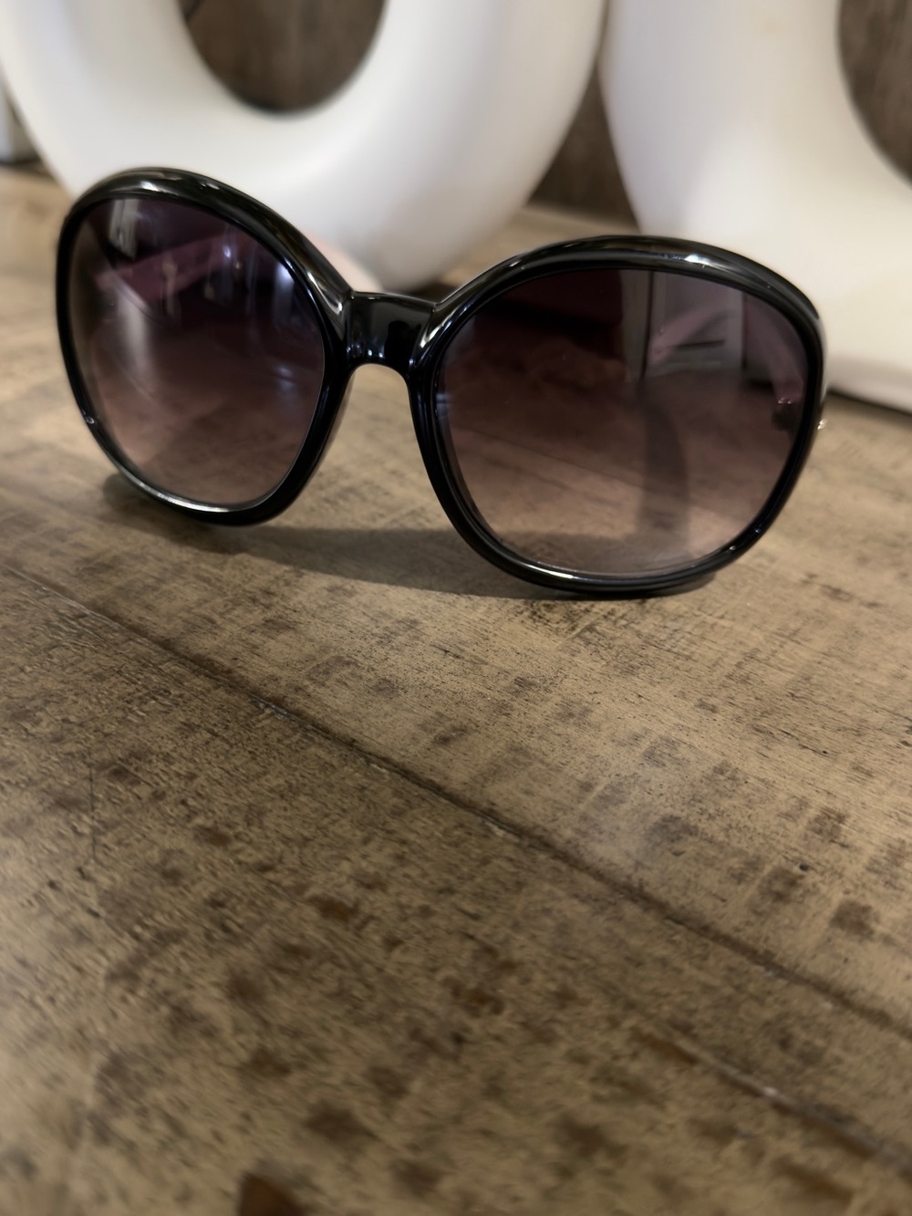 Franco Sarto Black Oversized Round Sunglasses